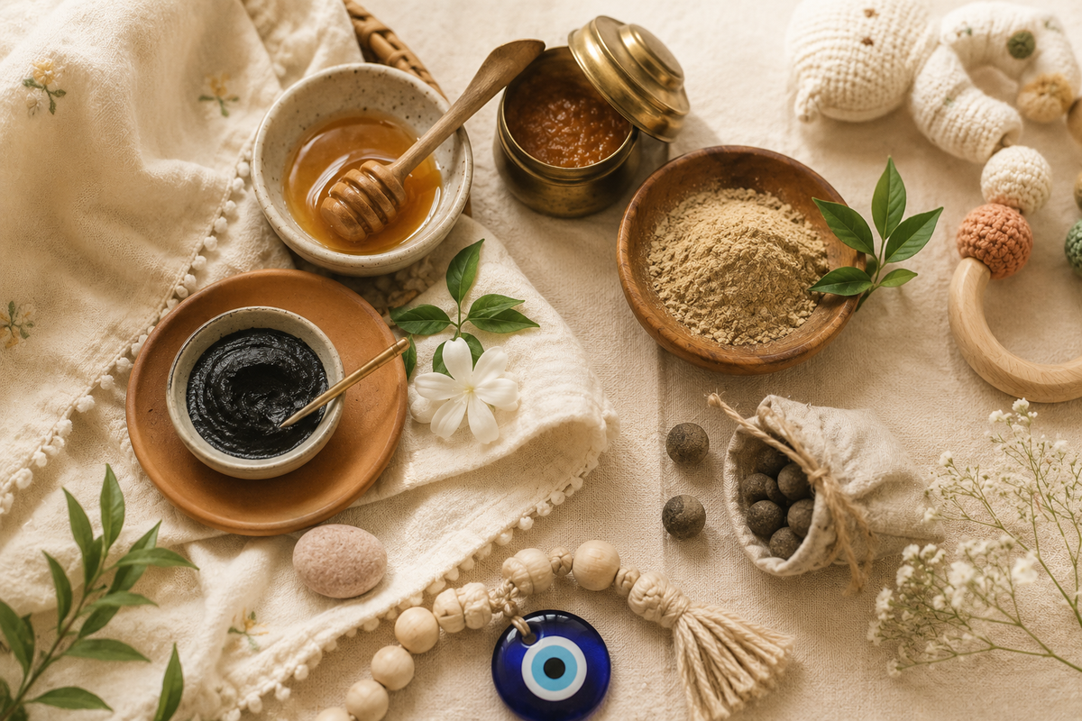 Kajal, Honey, Ghutti and Nazar: Loving Traditions, Safer Swaps
