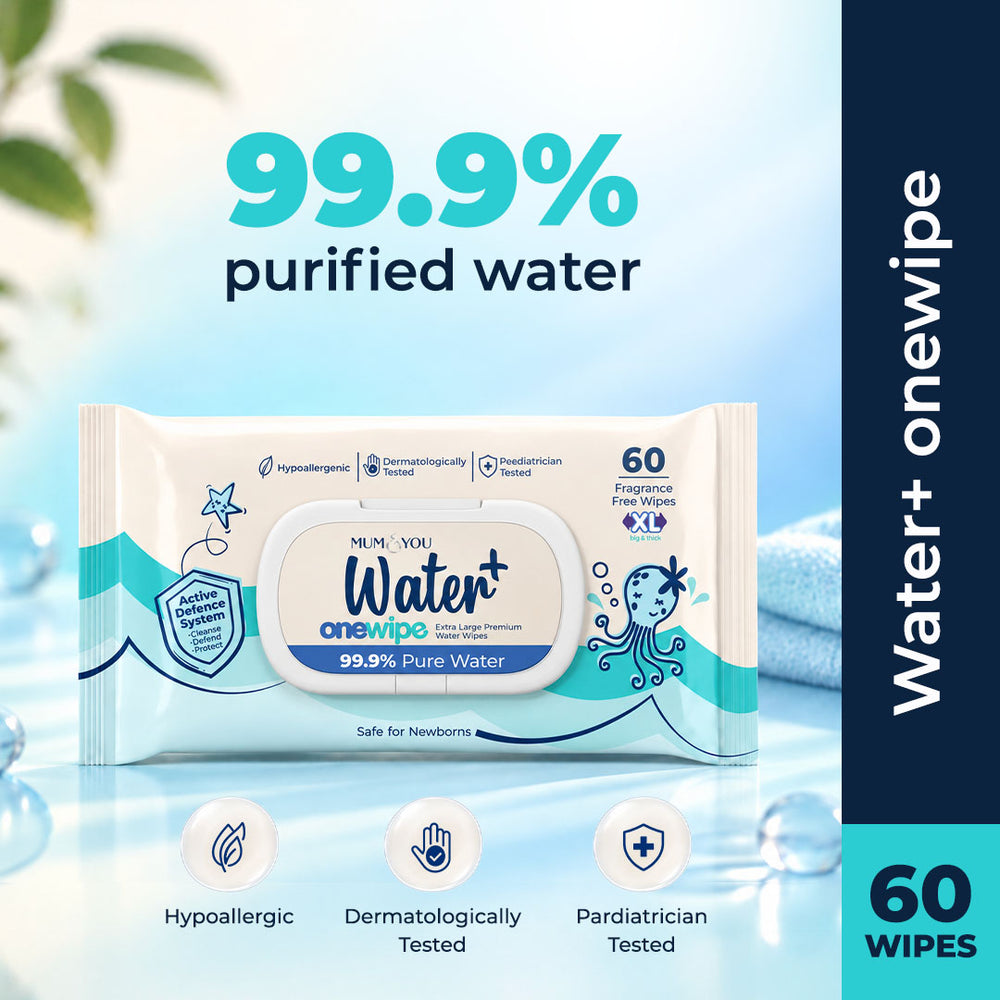 Water+ 99.9% Pure Water OneWipe (60 Wipes)